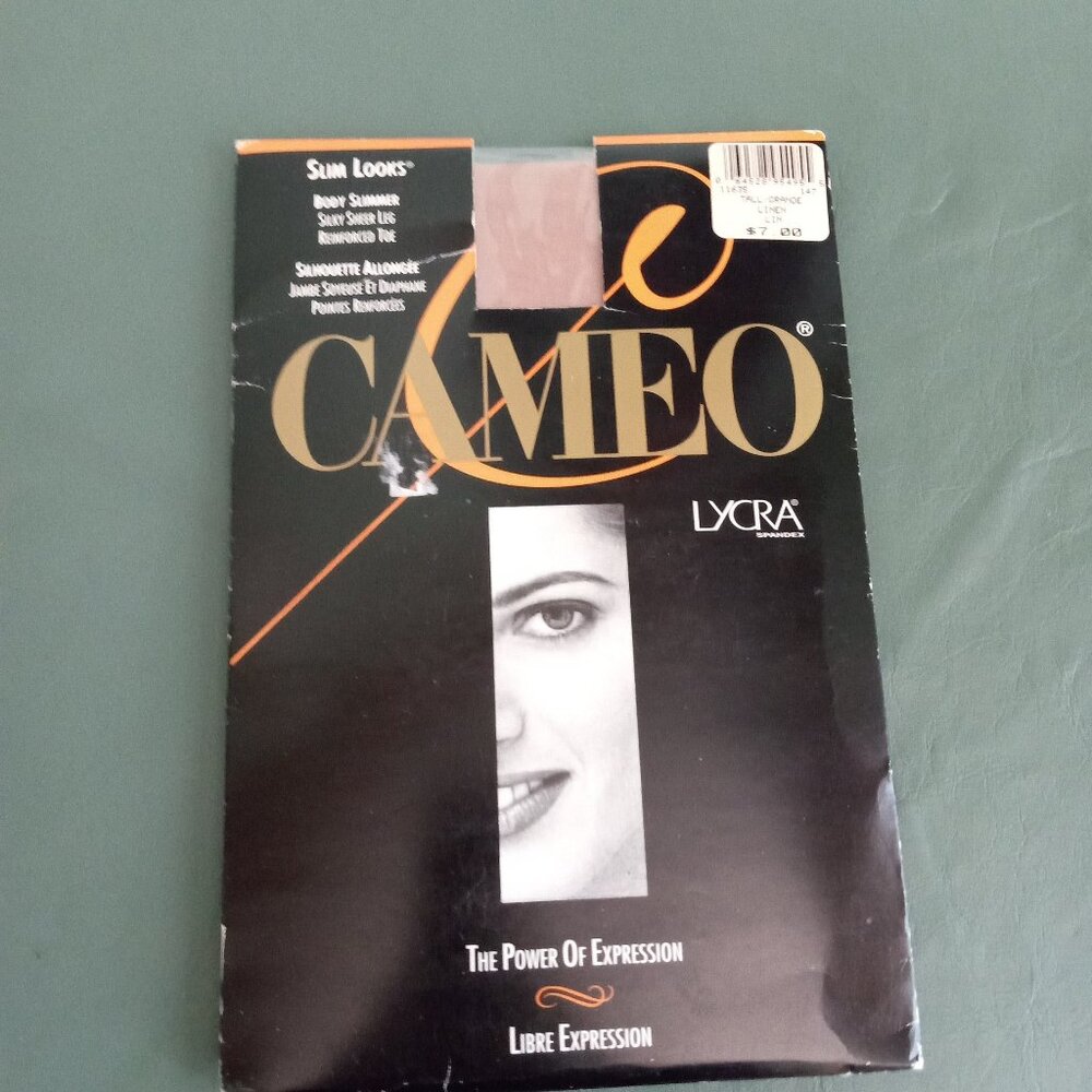 Cameo Panty Hose Stocking 70's Tall Linen Vintage Pantyhose Hosiery Dead Stock